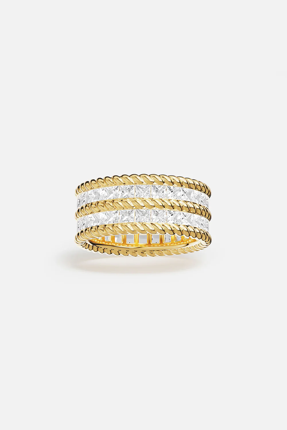 Statement Torsade Pavé Ring
